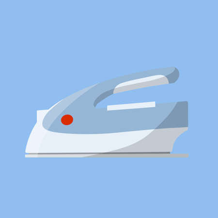Iron. Electrical appliances. Blue Hot heating object. Device for Ironing. The cleanliness in the house. Cartoon flat illustrationのイラスト素材
