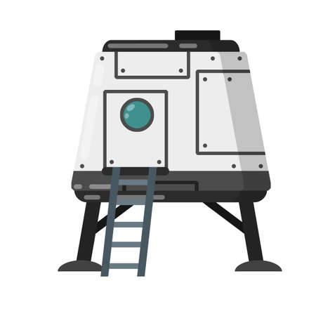 Marisan module of Spacecraft and living quarters. Space flight and modern colonization technologies. Future and science. Colony of astronauts. Flat cartoonのイラスト素材