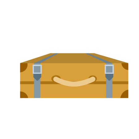 Suitcase. Luggage for the trip. Travel bag. Element of trip and voyage. Flat cartoon illustrationのイラスト素材