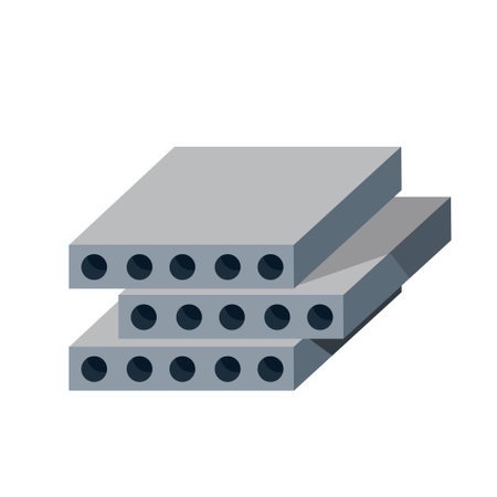Reinforced concrete block. Building material. The house panel. Wall element. Isometric illustrationのイラスト素材