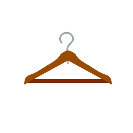 Hanger. Wardrobe item for storing clothes. Flat cartoon illustrationのイラスト素材
