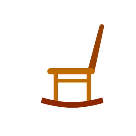 Rocking chair. Wooden armchair. Furniture for an old man. Flat cartoon illustrationのイラスト素材