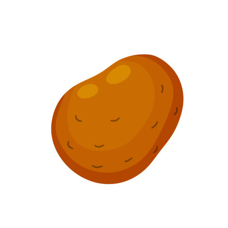 Potato. Brown root vegetable. Natural farm product. Flat illustrationのイラスト素材