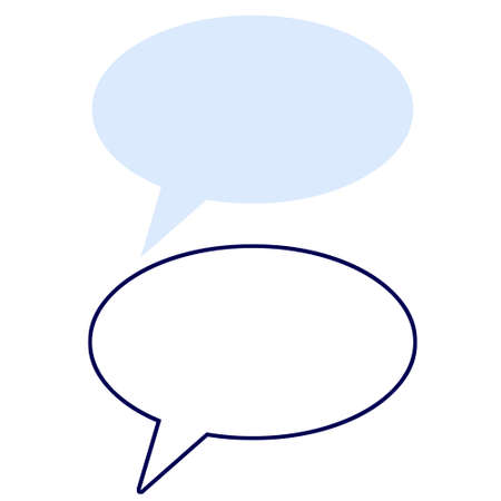 Bubble cloud thinking. Set of Comic book icon of conversation and thoughts. Blue flat cartoon illustrationのイラスト素材