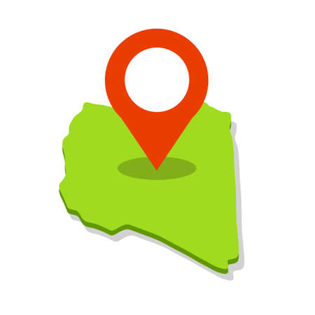 Map Of Libya. Borders of a state in North Africa. Green area. Flat cartoonのイラスト素材