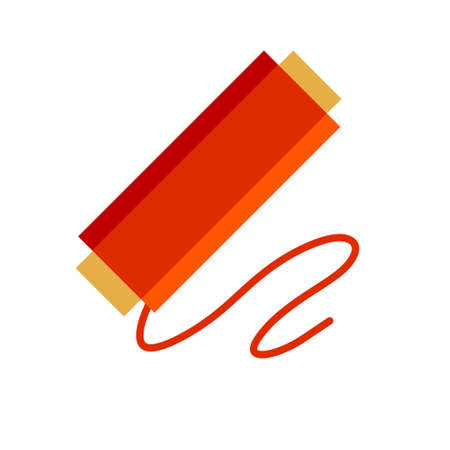 Spool of thread. Sewing tools and hobbies. Flat illustration isolated on whiteのイラスト素材
