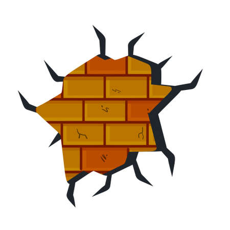 Broken plaster with cracks. Decoration and background element.のイラスト素材