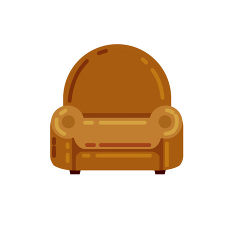 Brown armchair. Soft classic seat. Detail of interior of the living room.のイラスト素材