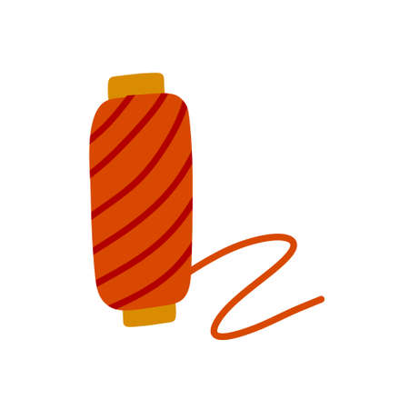 Spool of thread. Sewing tools and hobbies. Flat illustration isolated on whiteのイラスト素材