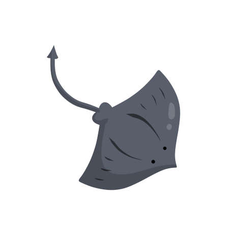 Stingray fish. Marine flat animal. Cartoon illustrationのイラスト素材