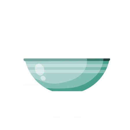 Plate or deep bowl. Kitchen utensils. Flat cartoon illustration isolated on whiteのイラスト素材