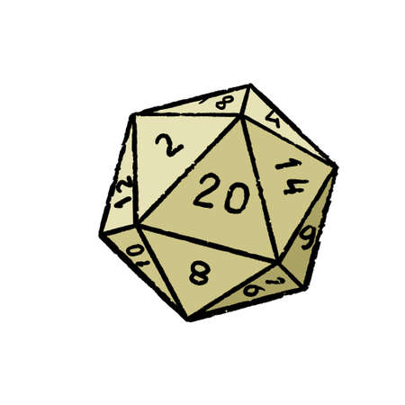 Cartoon dice for fantasy dnd and rpg Board gameのイラスト素材