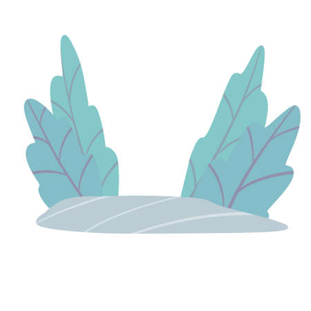 Natural background. Winter blue landscape with trees. Flat modern trendy cartoon illustrationのイラスト素材