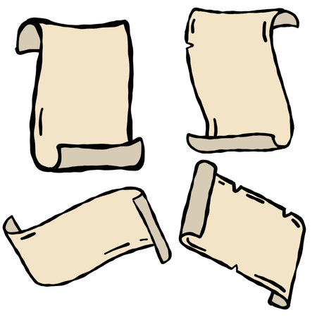 Old paper. Blank papyrus for the text. Ancient document. Sketch cartoon template.