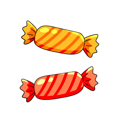 Colorful sweet candies. Vector illustration on white backgroundのイラスト素材