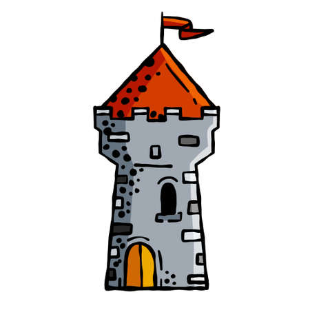 Tower of medieval fortress or castle.のイラスト素材