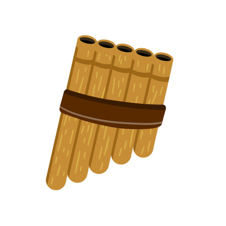 Pan flute. Bamboo pipe. Folk musical instrument of Greeceのイラスト素材