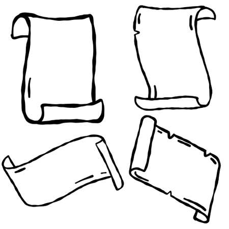 Old paper. Blank papyrus for the text. Ancient document. Sketch cartoon template.のイラスト素材