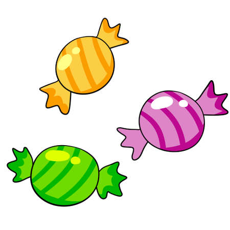 Colorful sweet candies. Vector illustration on white background.のイラスト素材