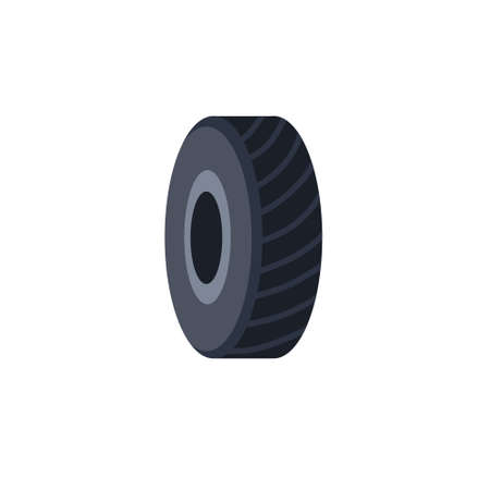 automobile tire. Detail of wheel of car. black circle object.のイラスト素材