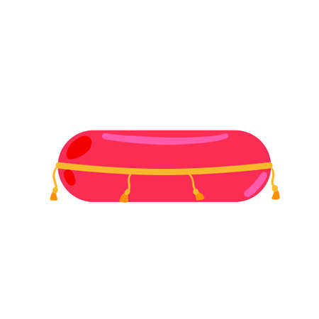 Luxurious royal pillow. Red cushion for reward and sleep. flat cartoonのイラスト素材