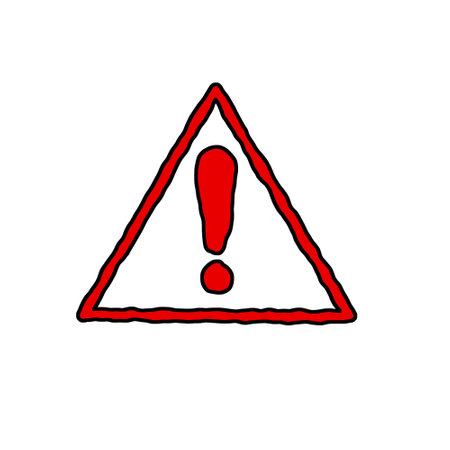 Red Danger sign. Exclamation markのイラスト素材