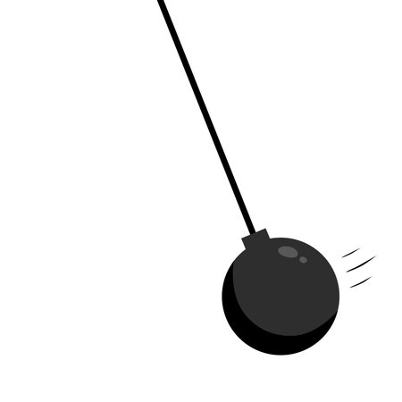 Wrecking ball. Demolition of the house. Destruction and breaking icon.
