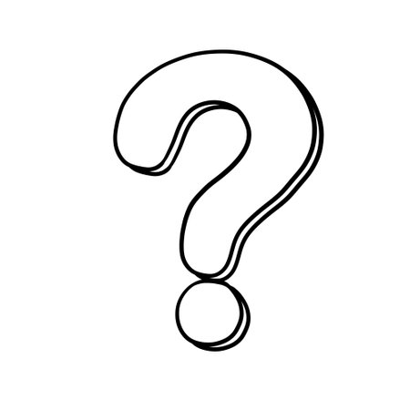 question mark. Hand drawn Doodle FAQ symbolのイラスト素材