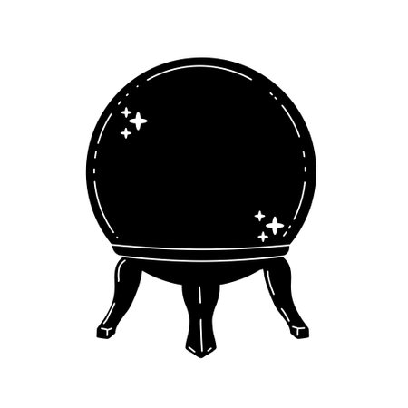 Magic crystal ball. Mystical and magical ritual. Spiritual mystery future teller. Astrology and fortune.のイラスト素材