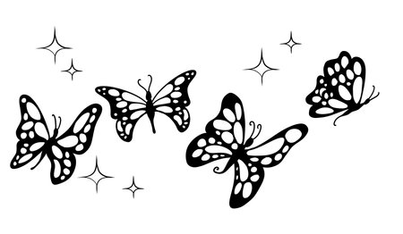 Hand Drawn Butterflyのイラスト素材