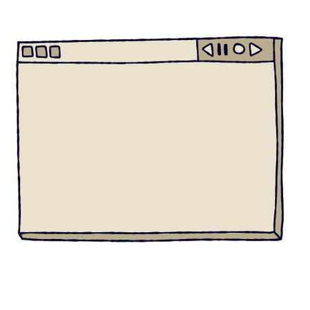 retro computer interface. Vintage old browser and dialog window template in 90s style isolated on white backgroundのイラスト素材