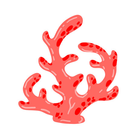 Coral reef underwater plants. Aquarium, ocean and undersea decoration isolated on white background. cartoon vector illustrationのイラスト素材