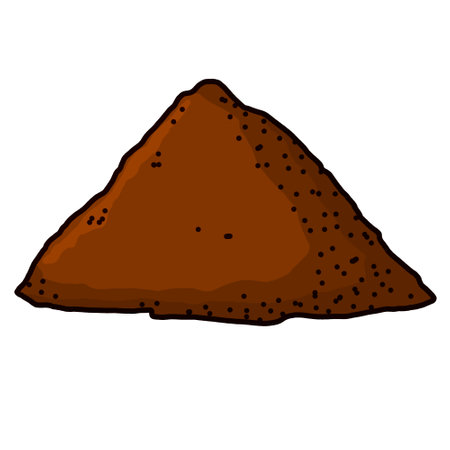Pile of earth. Land and soil for farming. brown mound. flat cartoon isolated on whiteのイラスト素材