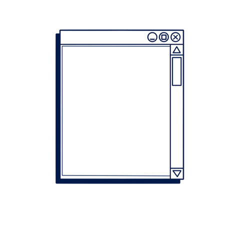 Retro computer interface. Vintage old browser and dialog window template in 90s style isolated on white backgroundのイラスト素材