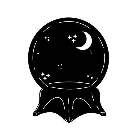 Magic crystal ball. Mystical and magical ritual. Spiritual future tellerのイラスト素材