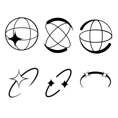 Y2K stars, starburst set.のイラスト素材