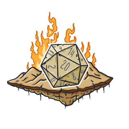 20 sided dice with numbers.のイラスト素材