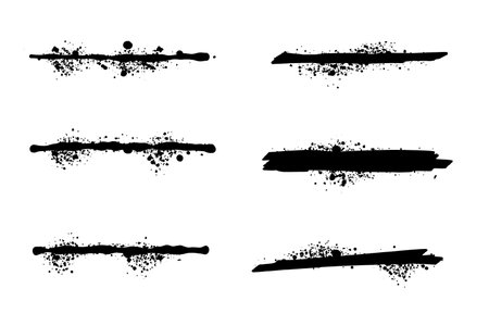 Graffiti Paint Line. Funky urban street element. Grunge texture aerosol brush stroke.のイラスト素材