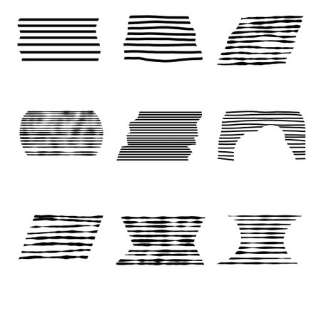 Hand drawn horizontal stripes. Sketch grunge brush pattern. Geometric ornament.のイラスト素材