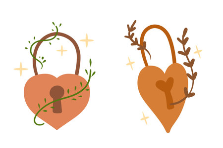 Heart symbol. Romance valentine cartoon element. Wedding creative cute illustration. Floral drawing conceptのイラスト素材