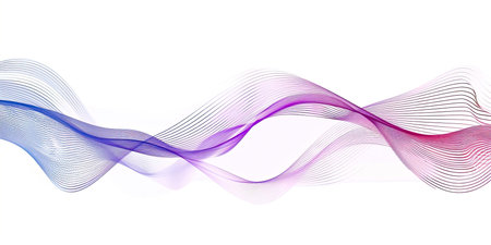 Digital wave. moving particle effect, neon color. Modern futuristic graphic design. Glowing curve...