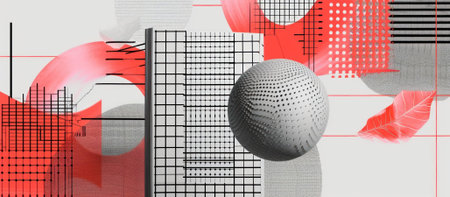 Modern abstract background with halftone pattern. AI generated. Creative art futuristic element,...