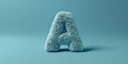 Fur letter A, 3D alphabet. Hair fluffy english font for kids education. Creative typographic element. AI generatedの写真素材
