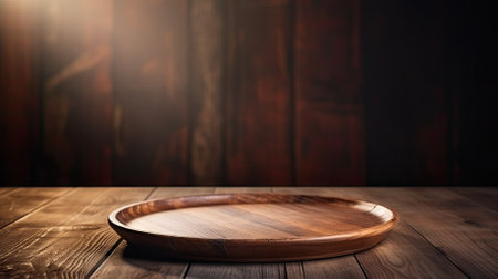 Empty wooden board. Copy space for business template and product presentation. AI Generatedの写真素材