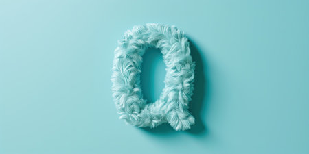 Fur letter Q, 3D alphabet. Hair fluffy english font for kids education. Creative typographic element. AI generatedの写真素材