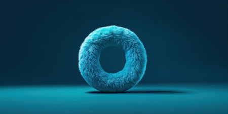 Fur letter O, 3D alphabet. Hair fluffy english font for kids education. Creative typographic element. AI generatedの写真素材