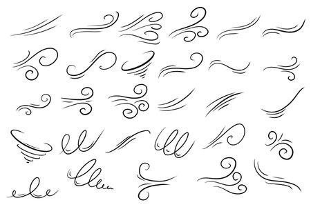Wind and wave swirl linesのイラスト素材