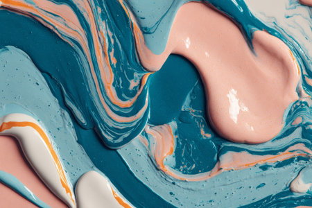 Abstract background of blue and pink paint, close-up, macroの素材