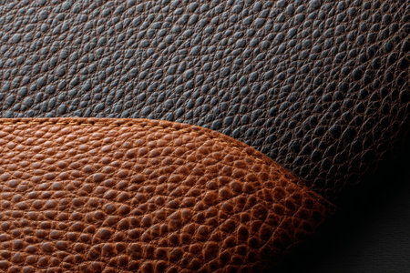 Leather texture background. Close up of leather texture background. Brown leather texture.の素材