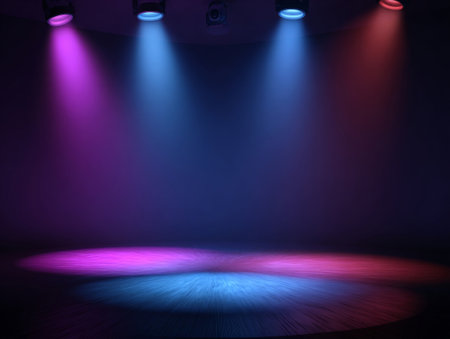 Stage Spotlight with Spotlights, Stage Podium Scene, Stage Backgroundの素材